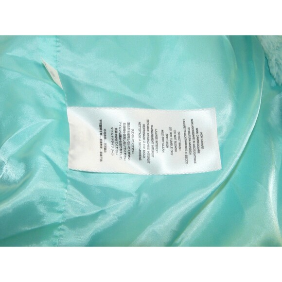 Charlie Luciano Milano Rare Limited Teal Blue Fuzzy Allover Print Snap Jacket - Picture 16 of 16